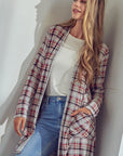 e Luna Plaid Long Cardigan