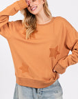 SAGE + FIG Star Patch Long Sleeve Sweatshirt