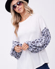 e Luna Animal Mixed Volume Sleeve Top