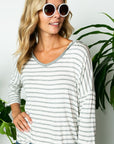 e Luna Plus Stripe Hoodie Top