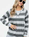 Big Stripe Sweatshirt Top - Online Only