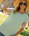 Solid Dizzy Floral Mixed Top - Online Only - My Pampered Life Seattle