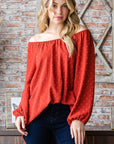 Heimish Full Size Swiss Dot Off Shoulder Top