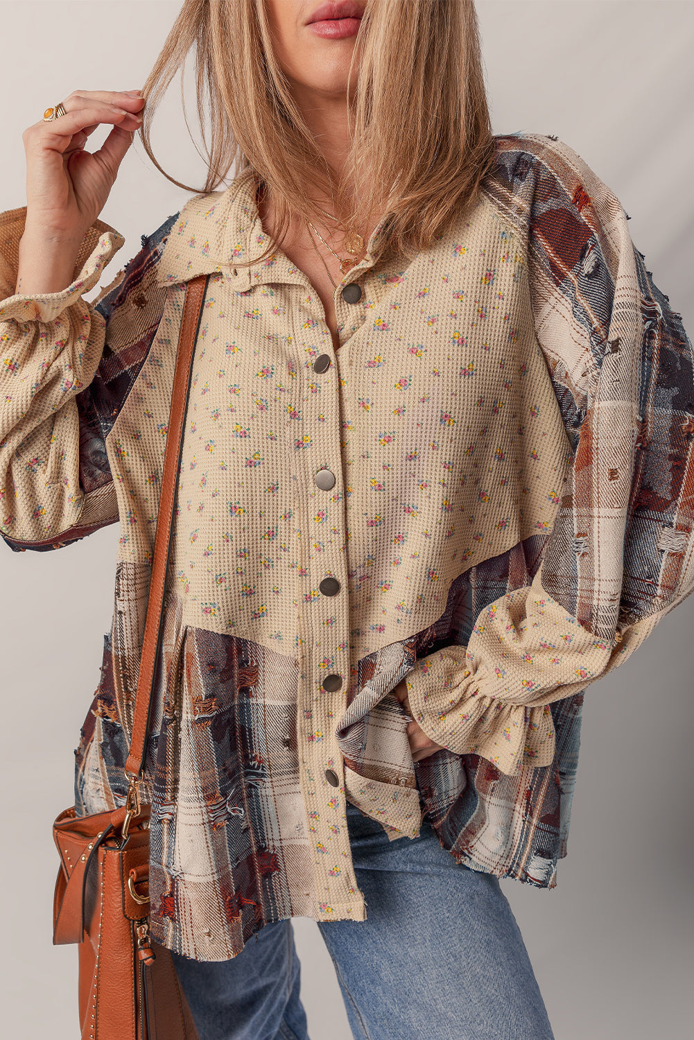 Floral Patchwork Ruffle Shacket | Cottagecore Layering