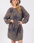 SAGE + FIG Washed Star Print Round Neck Dress