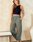 Hailey & Co Textured Rib Cargo Pants