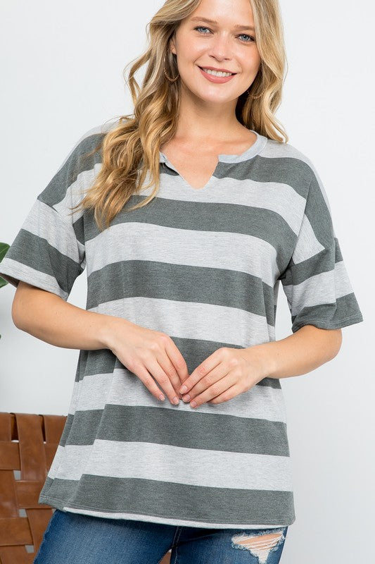 e Luna PLUS Striped Basic Top