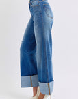 Judy Blue Full Size Distressed High Waist Wide Leg Jeans