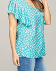 V-Neck Top With Winged Sleeves