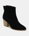 Beast Fashion Suede Point Toe Ankle Booties