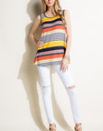 e Luna Multi Stripe Jersey Tank Top