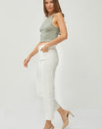 RISEN Full Size High Waist Rolled Hem Straight Jeans