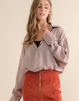 Light Satin Button Down Shirt