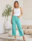 RFM Crop Chloe Full Size Tummy Control High Waist Raw Hem Jeans