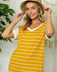 e Luna PLUS Big Striped Jersey Boxy Top