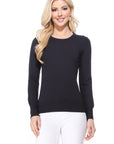 Crew Neck Long Sleeve Light Basic Casual Knit Top