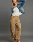 Umgee Elastic Waist Baggy Fit Pants with Pockets