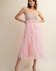 Lovely Tulle Midi Crochet Dress