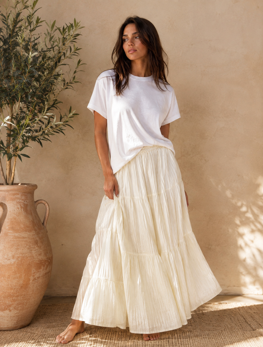 Andee Maxi Skirt in Butter Yellow