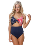 4th of July American Flag One Piece Swimsuit