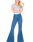 O2 Denim High Waist Denim flare Wide Leg bell bottom jeans