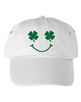 Smiley Shamrock Embroidered Hat