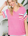 e Luna PLUS Multi Striped Boxy Top