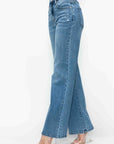 bytos Full Size High Rise Wide Leg Jeans with Pockets