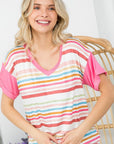 e Luna Multi Striped Boxy Top