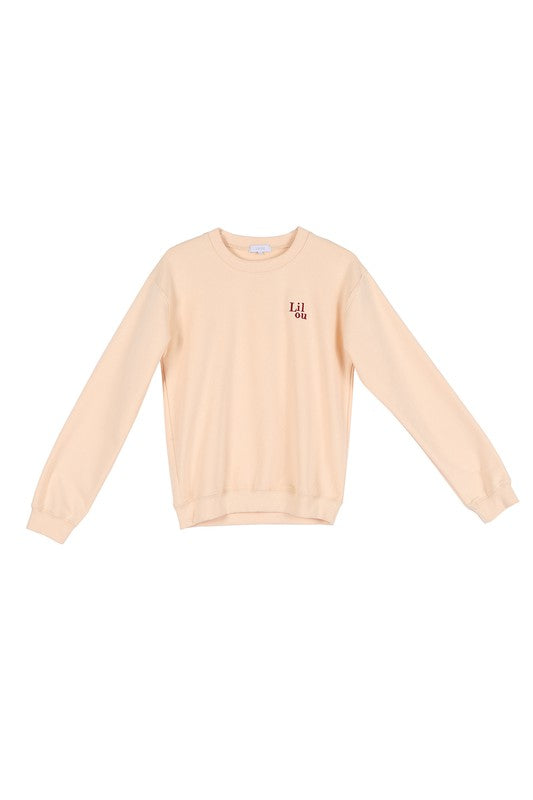 Lilou Cream Sweatshirt w Embroidery