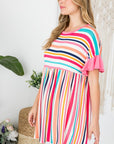 e Luna PLUS Striped Babydoll Tunic Top