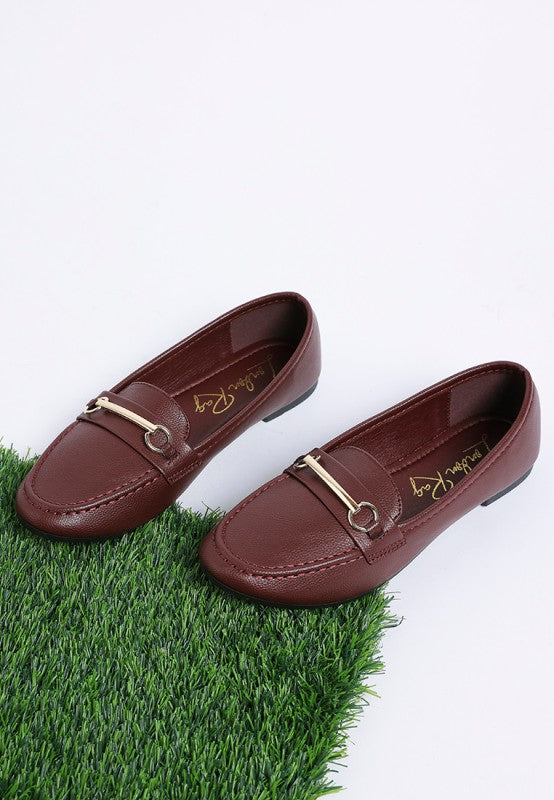 Oliot Horsebit Detail Flat Loafers
