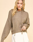 Davi & Dani Drop Shoulder Long Sleeve Hooded Sweater