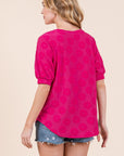 BOMBOM Textured Floral Pattern Top