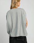 Umgee Exposed Seam Round Neck Batwing Sleeve Knit Top