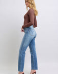 Judy Blue Full Size Wash Thermal Straight Jeans with Pockets