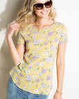 e Luna Floral Print Triblend Top