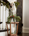 Natural Wooden Lantern with Open Top (Set of 2)