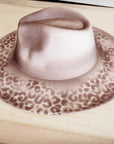 Hand-Painted Leopard Boho Western Cowgirl Hat Only-Brown 986q