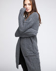 BiBi Twist Knitted Open Front Cardigan With Pockets