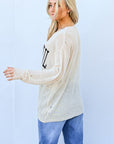 And The Why GRATEFUL Long Sleeve Knit Top