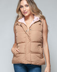 Snobbish Snap and Zip Closure Hooded Vest