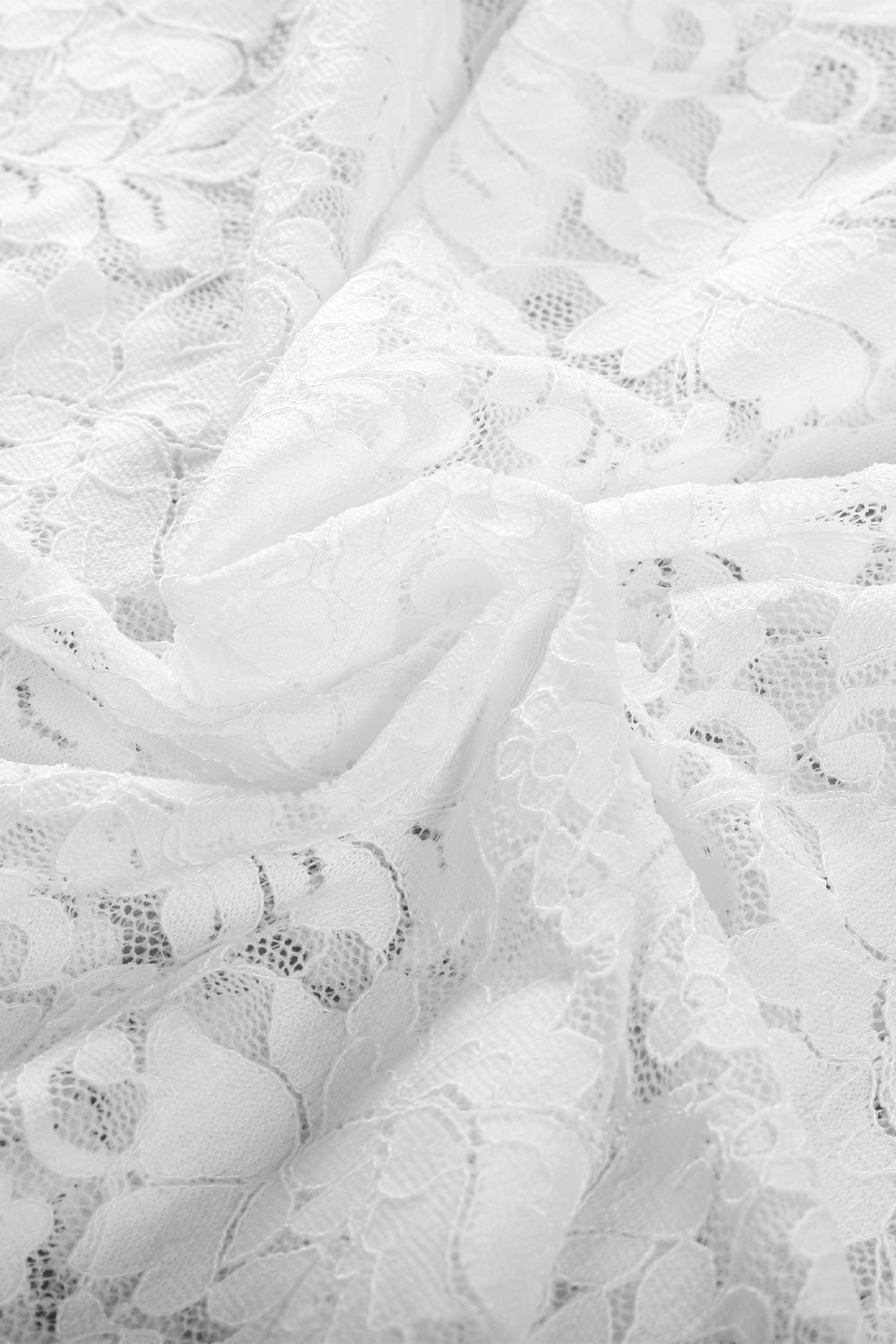 Floral Lace High Neck Puff Sleeve Blouse