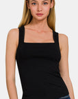 Zenana Square Neck Cropped Tank