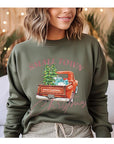 Small Town Christmas Truck Unisex Fleece Sweatshirt