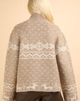 VERY J Christmas Element Mock Neck Long Sleeve Sweater