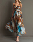 Romantic Floral Strappy Maxi Dress