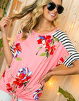 e Luna PLUS Striped Floral Mixed Top