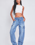 YMI Jeanswear High-Rise Straight Cargo Jeans