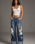 GJG Denim Dakota Drift Low Rise Cowhide Wide Leg Jeans
